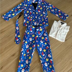 Festive Blue Kids Suit Set and Dress Shirt